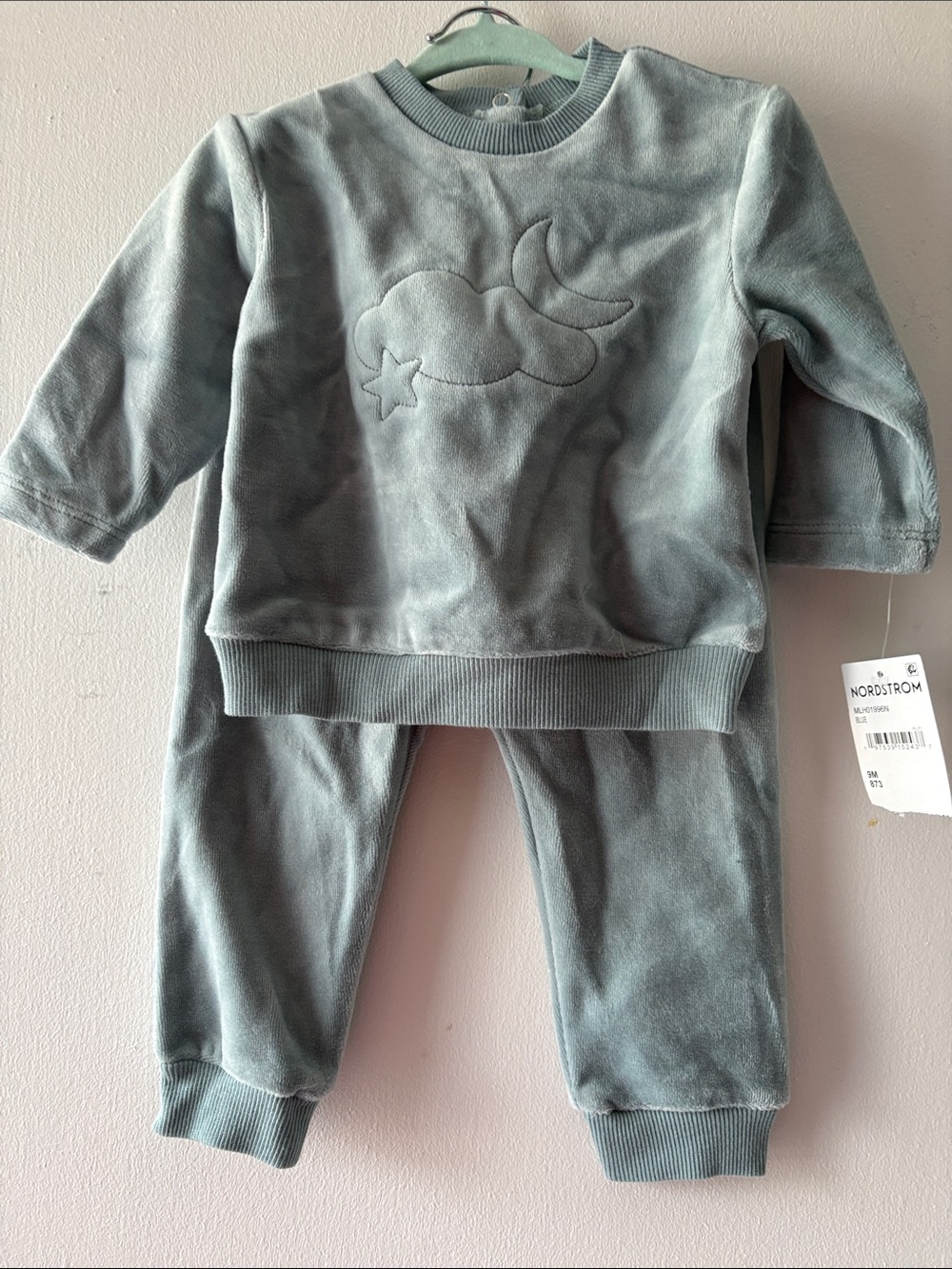 Kids Grey Cloud & Moon Pajama Top